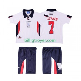 Billige Fotballdrakter England Beckham 7 Barn Retro Hjemmedraktsett 1998 Kortermet